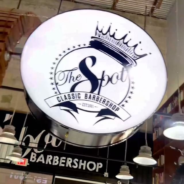 the spot barber shop signage